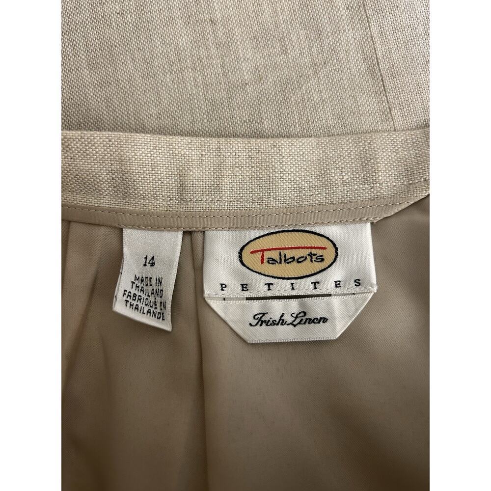 Talbots Womens 100% Irish Linen Beige Fully Lined Pencil Skirt Front Pockets 14P - Picture 11 of 12